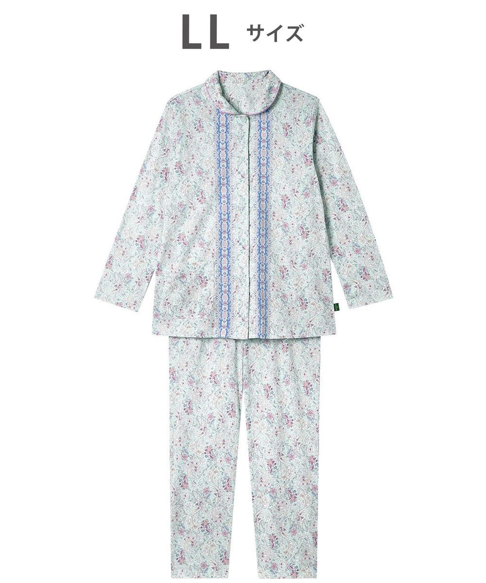 WACOAL パジャマ 長袖 長ズボン 綿100%(本体) 天竺素材 ミントン レディース NDX560 /ワコール 