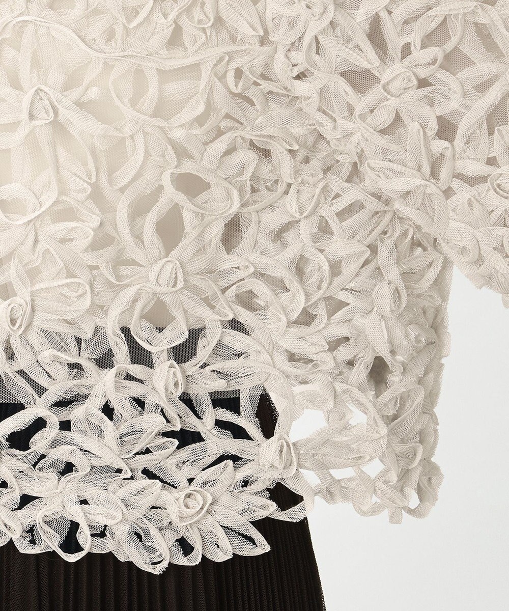 23区 【GOLD LABEL】チュールエンブロイダリー フラワーモチーフ 2WAYブラウス 