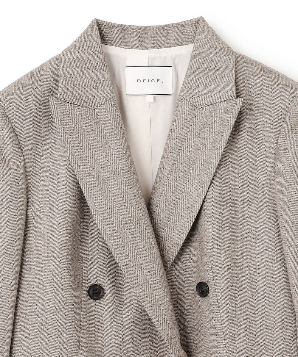 BEIGE， NATION / ウールヘリンボーンダブルジャケット 