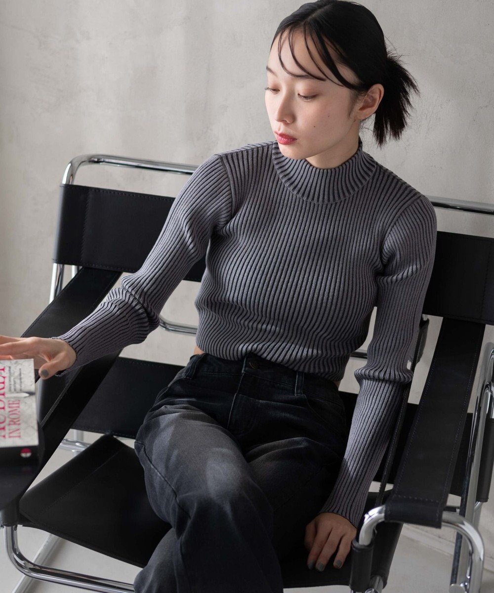 WEGO リブハイネックショートニット 