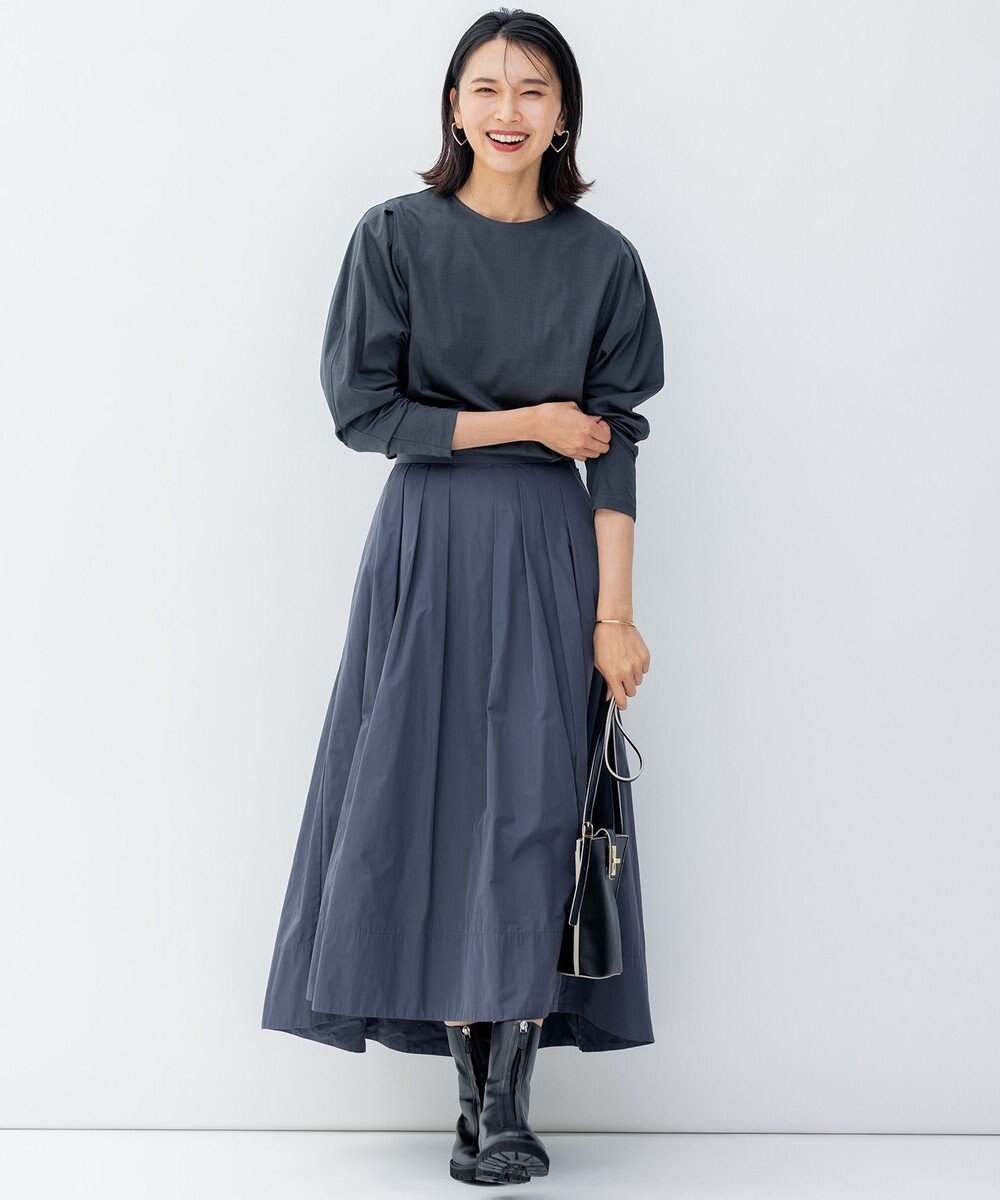 23区 S 【洗える】バナナスリーブ フォルム ロングTシャツ 