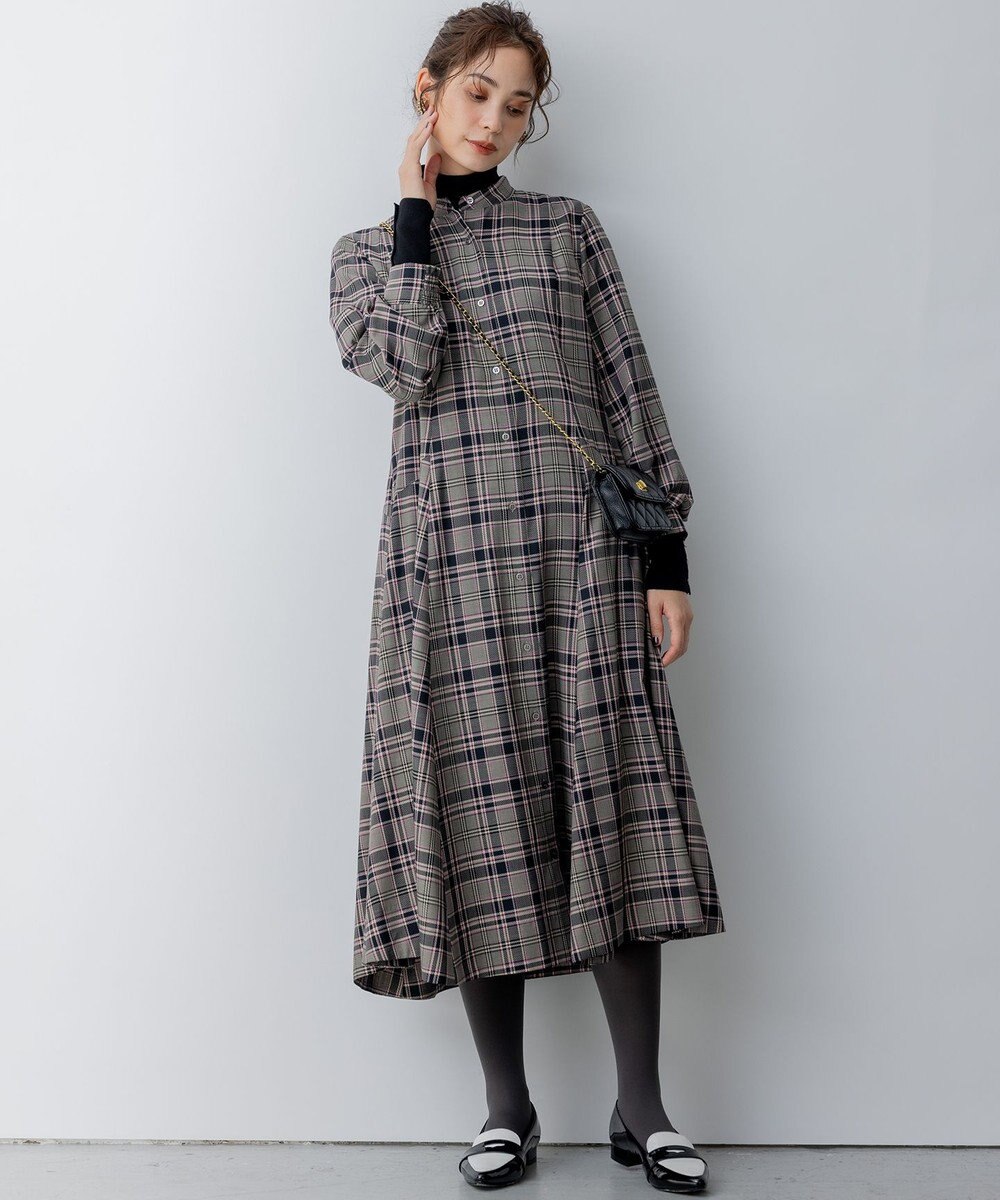 組曲 L シアーツイルチェック ワンピース 