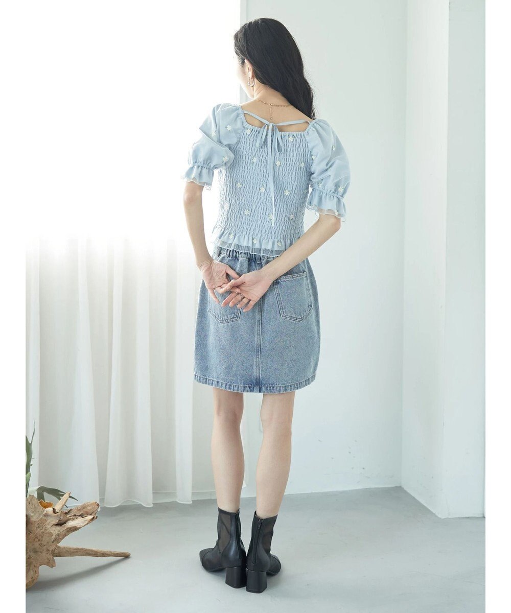 earth music&ecology フラワー刺繍ブラウス 