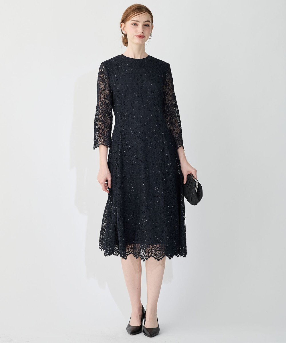 23区 【APPLAUDIR】スパンコールレース ドレス 