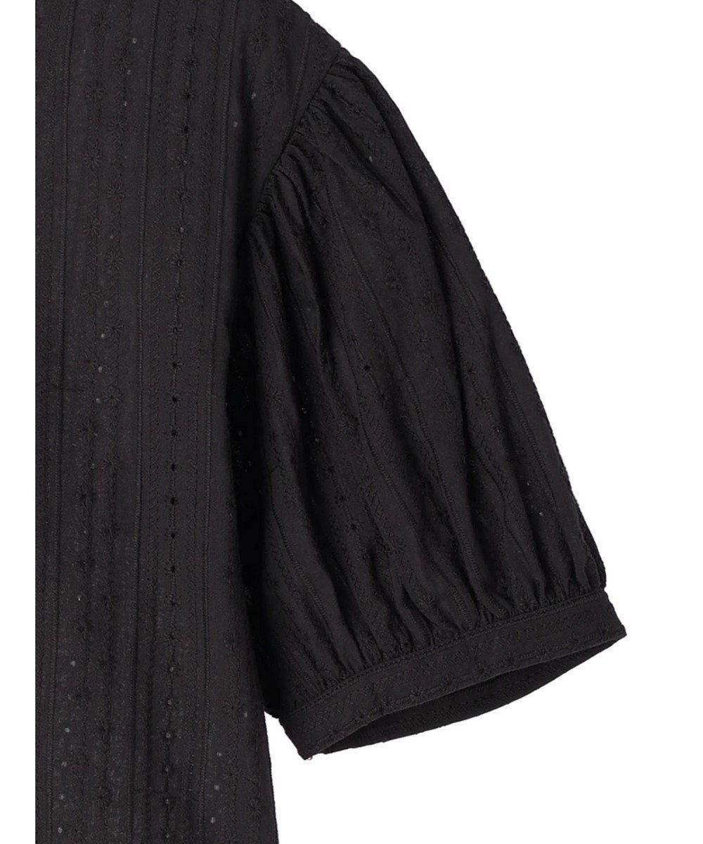 earth music&ecology 刺繍パフスリーブブラウス 