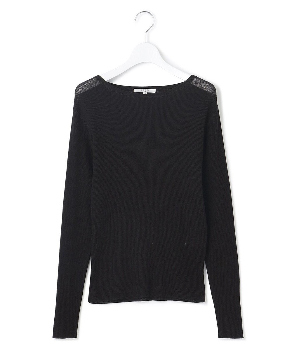 23区 S 【SLOW/一部店舗限定】シアーリブ ボートネックニット 