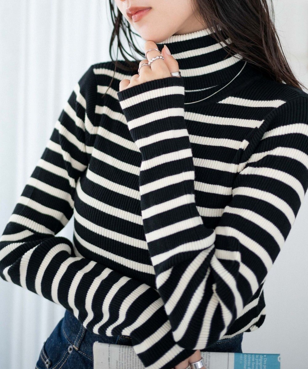 WEGO リブタートルネックニット 