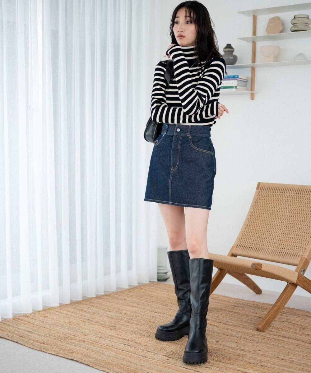 WEGO リブタートルネックニット 