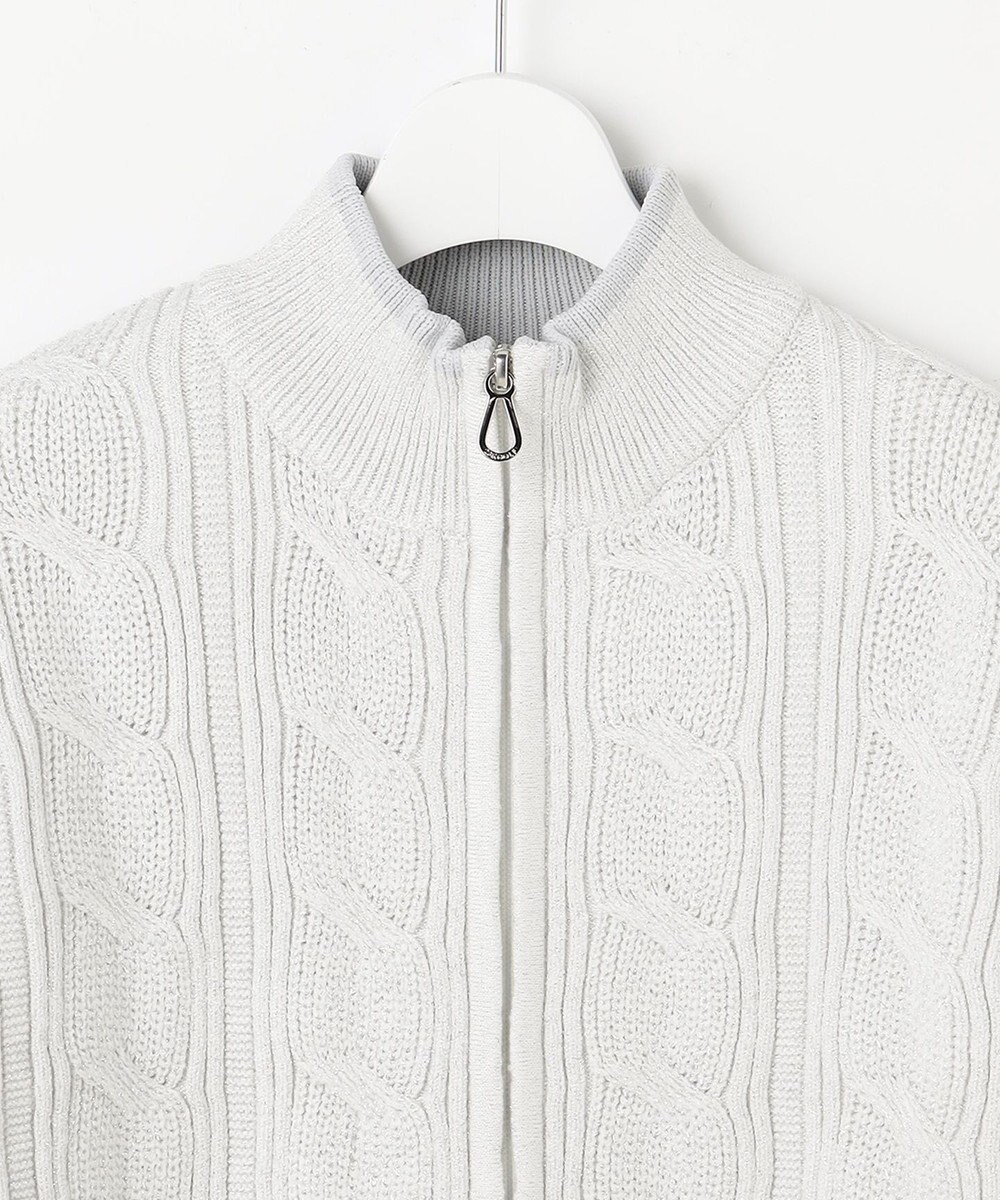 23区GOLF 【WOMEN】ラメケーブルジップアップカーディガン　防風裏地付き 