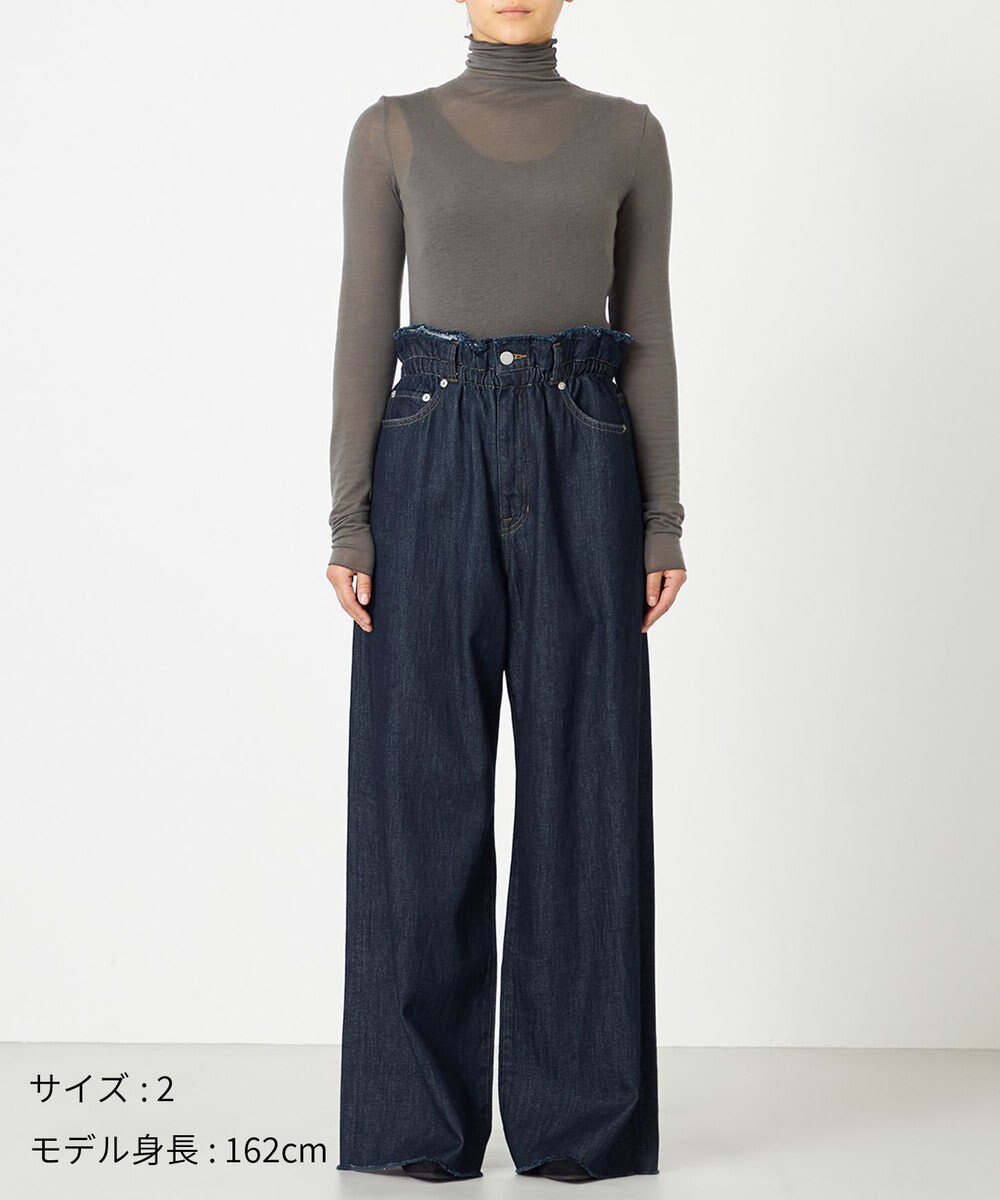 NAVE 【ReNAVE・洗える/軽量】ライトデニム ウエストギャザーパンツ 