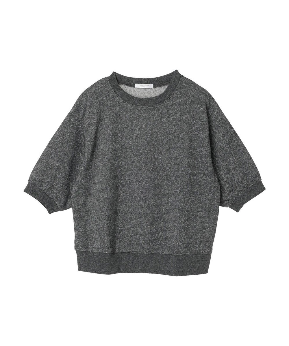 Green Parks ７分袖ラメ裏毛パフプルオーバー 