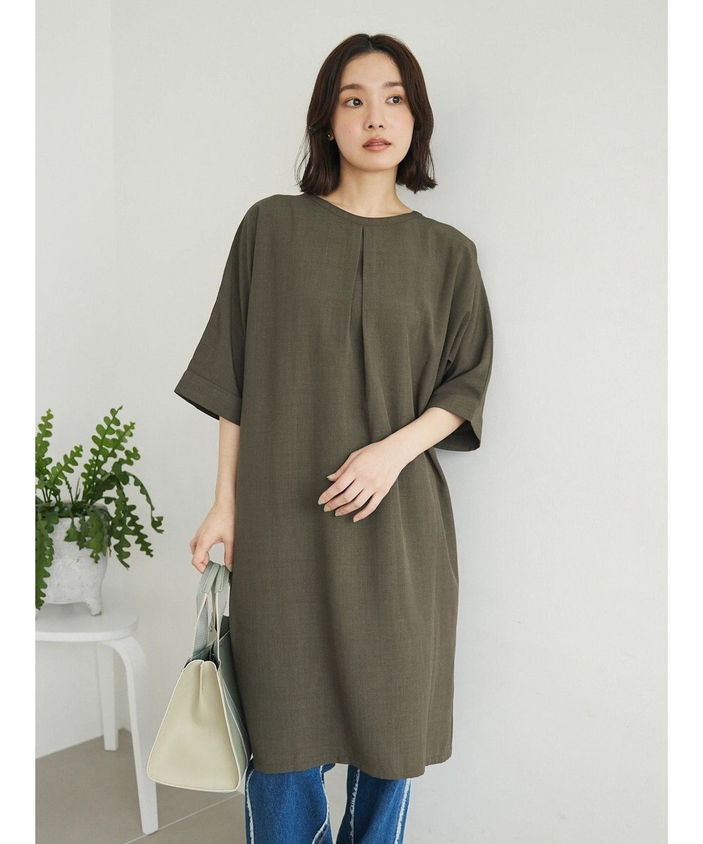 Green Parks 前後２ｗａｙミディ丈タックワンピース 