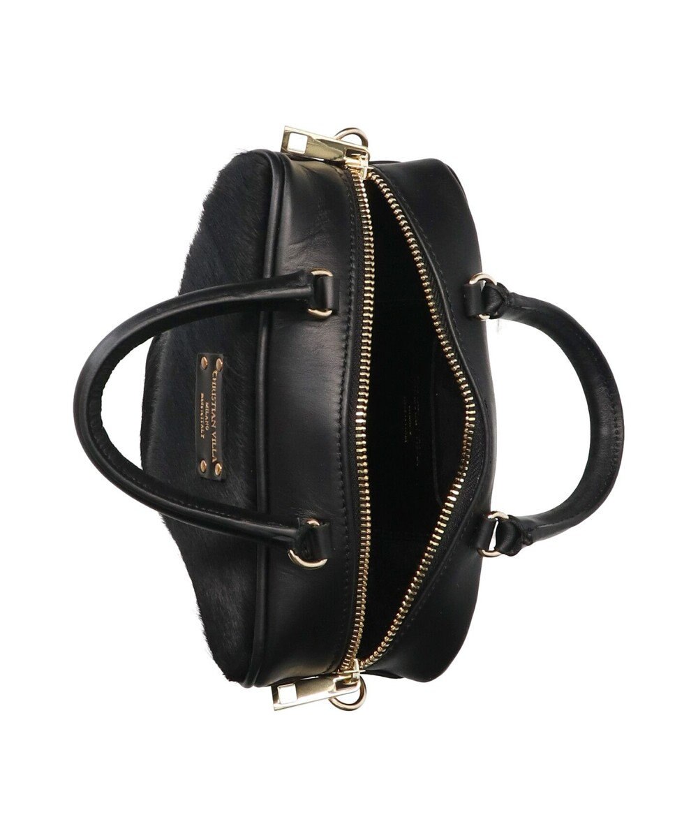 INTER-CHAUSSURES 【Christian Villa】レザーコンビトライアングルミニバッグ 