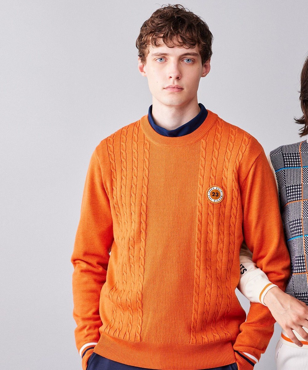 23区GOLF 【MEN】ウールブレンド カラーニット ラウンドから普段のお出かけや、お散歩まで◎ 