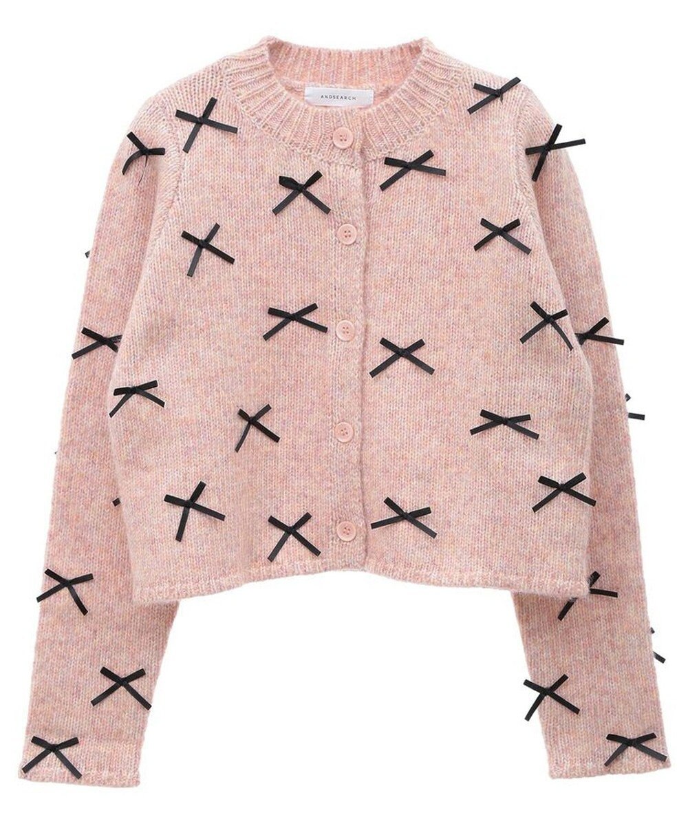 Green Parks ・ＡＮＤＳＥＡＲＣＨ　メニーリボンニットカーディガン 