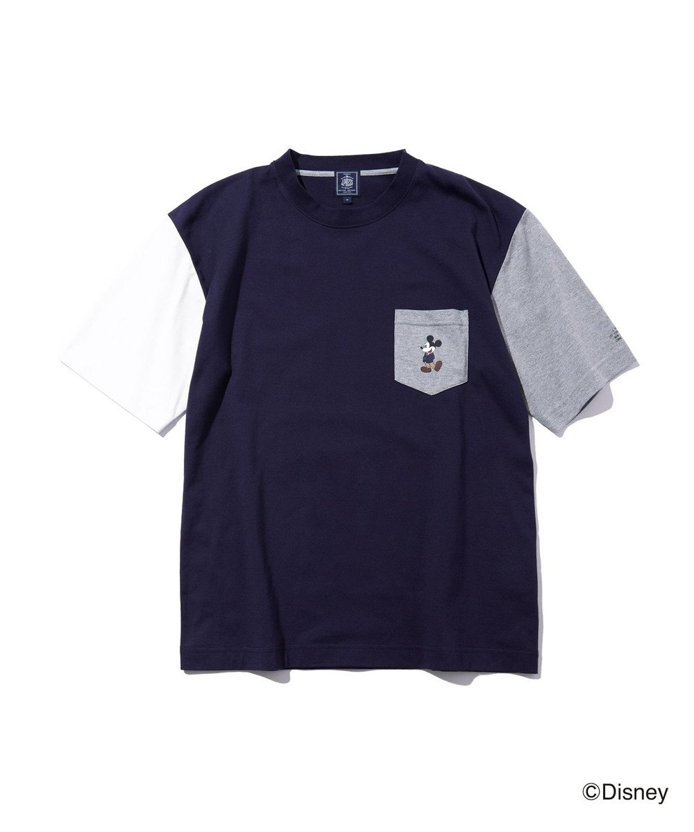 J.PRESS MEN 【DISNEY COLLECTION】【UNISEX】クレイジーパターンワンポイント Tシャツ / ミッキーマウス 