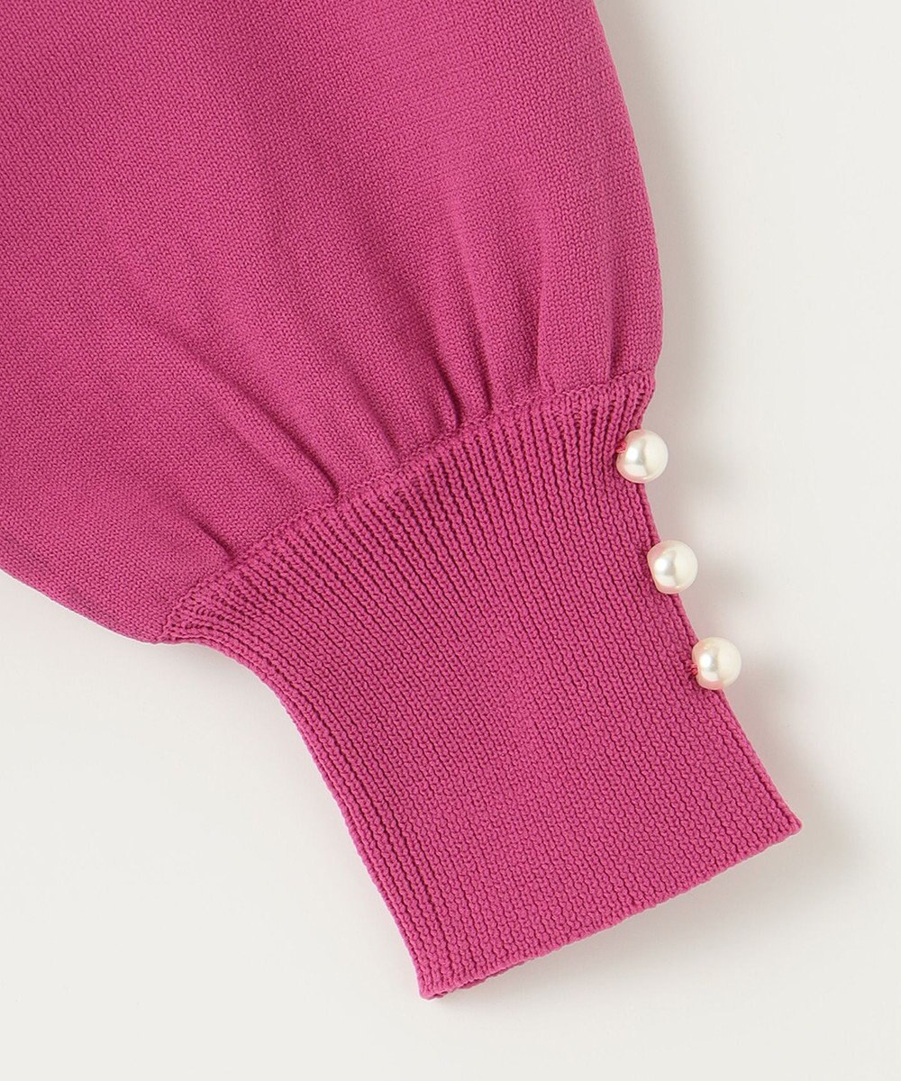 Feroux 【洗える】パールポイントパフスリーブ ニット 