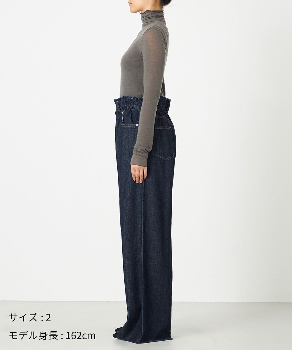 NAVE 【ReNAVE・洗える/軽量】ライトデニム ウエストギャザーパンツ 