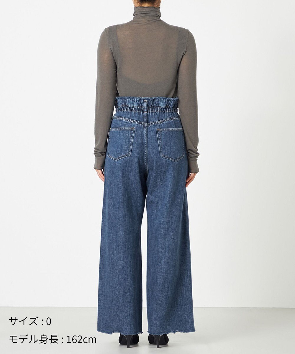 NAVE 【ReNAVE・洗える/軽量】ライトデニム ウエストギャザーパンツ 