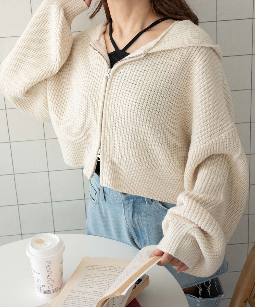 WEGO ダブルジップニットパーカー 