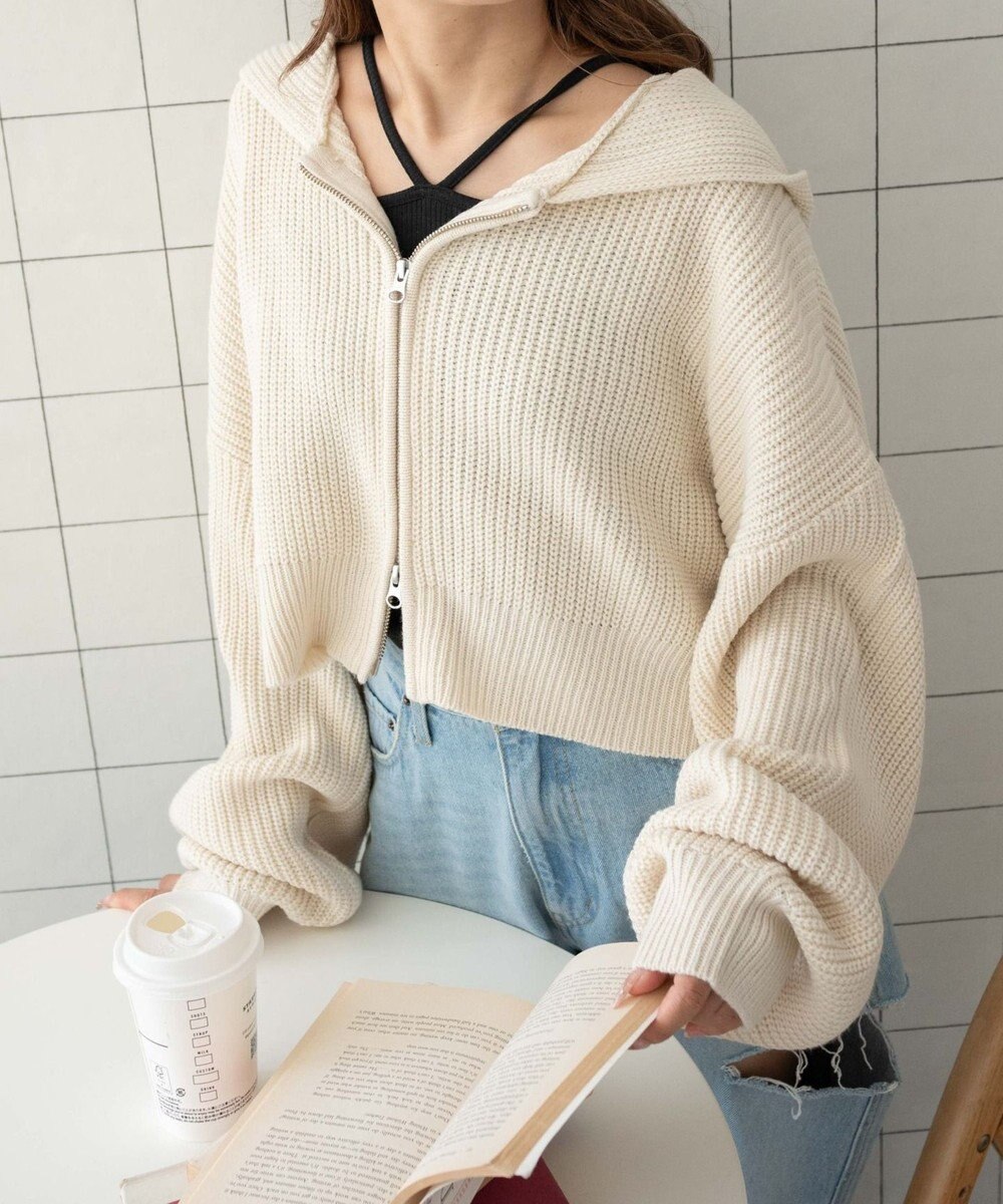 WEGO ダブルジップニットパーカー 