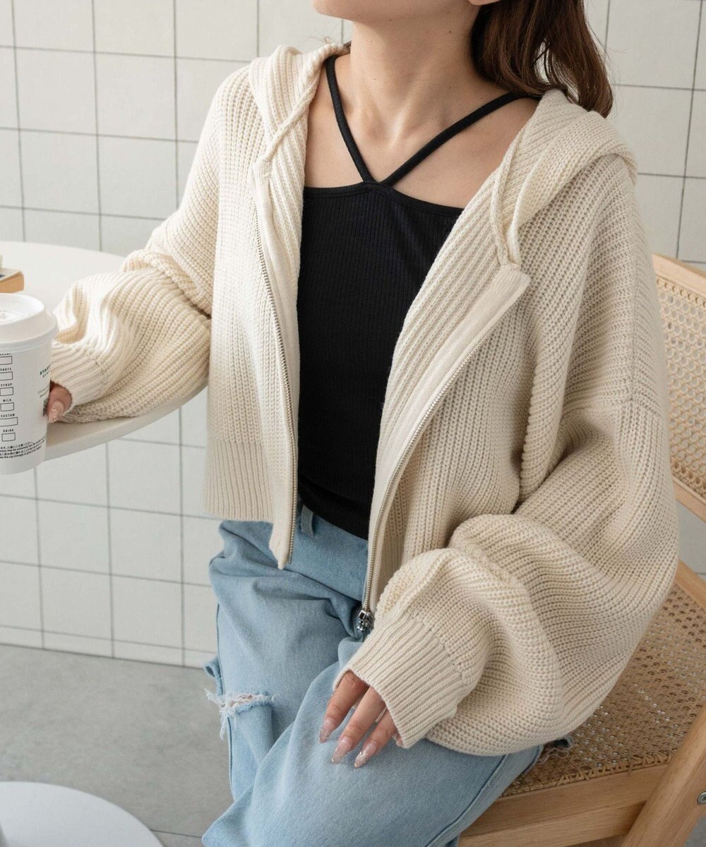 WEGO ダブルジップニットパーカー 