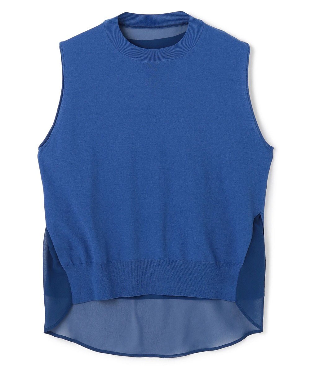 BEIGE， 【洗える】VALOIS / バックシフォンレーヤードニット 