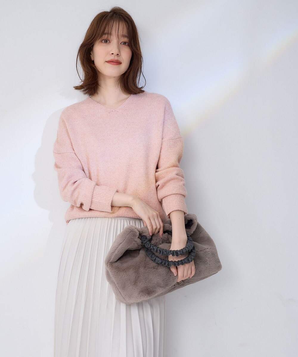 ANY シャイニースパンコールVネックニット 