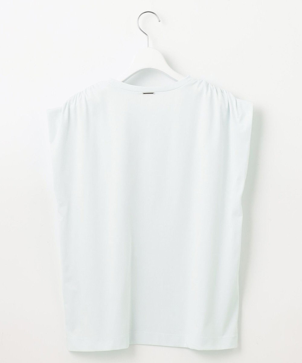 自由区 S 【洗える】タックギャザーネック Tシャツ 