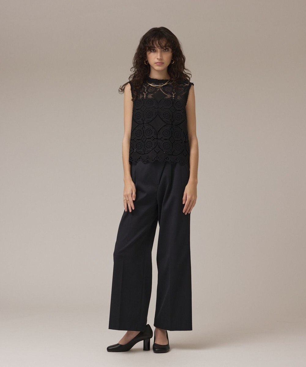 GRACE CONTINENTAL サークルレースノースリーブトップ 