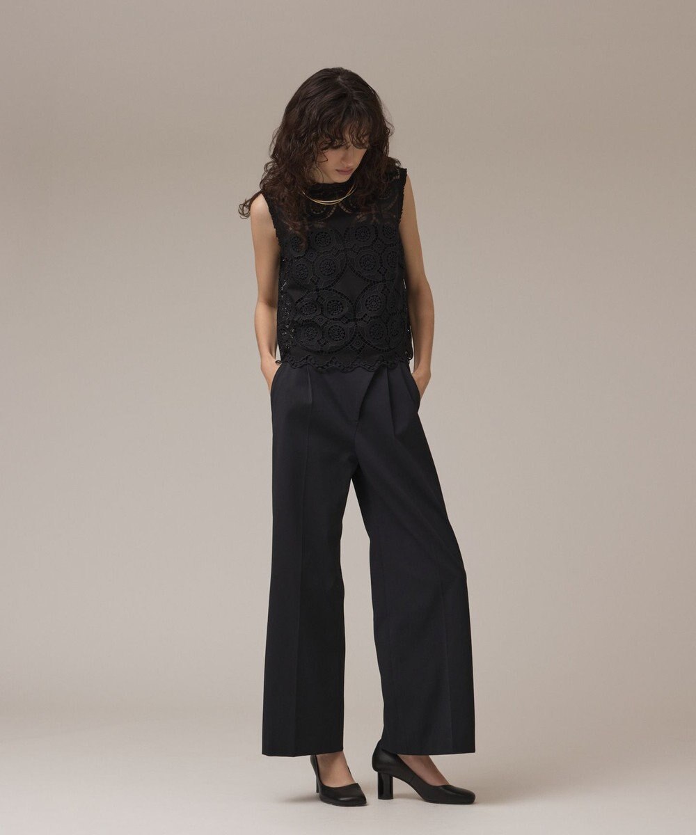 GRACE CONTINENTAL サークルレースノースリーブトップ 