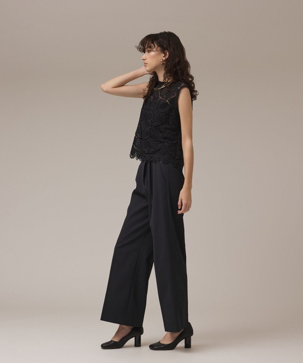 GRACE CONTINENTAL サークルレースノースリーブトップ 