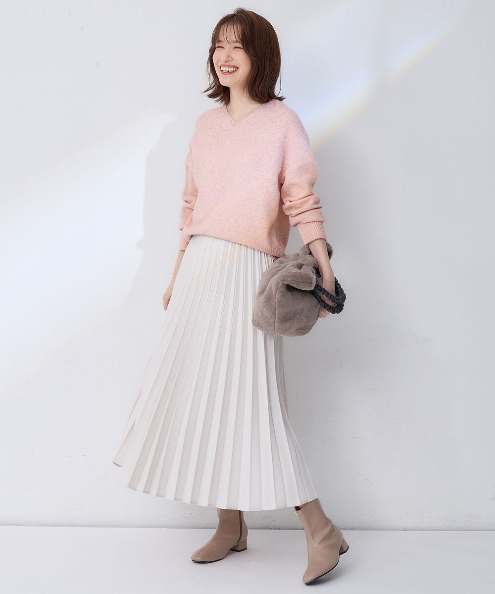 ANY シャイニースパンコールVネックニット 