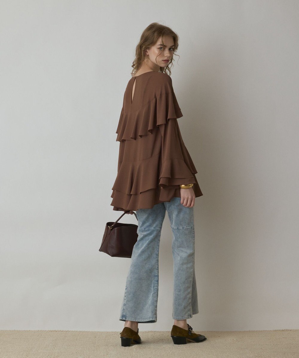 GRACE CONTINENTAL シフォンフリルブラウス 