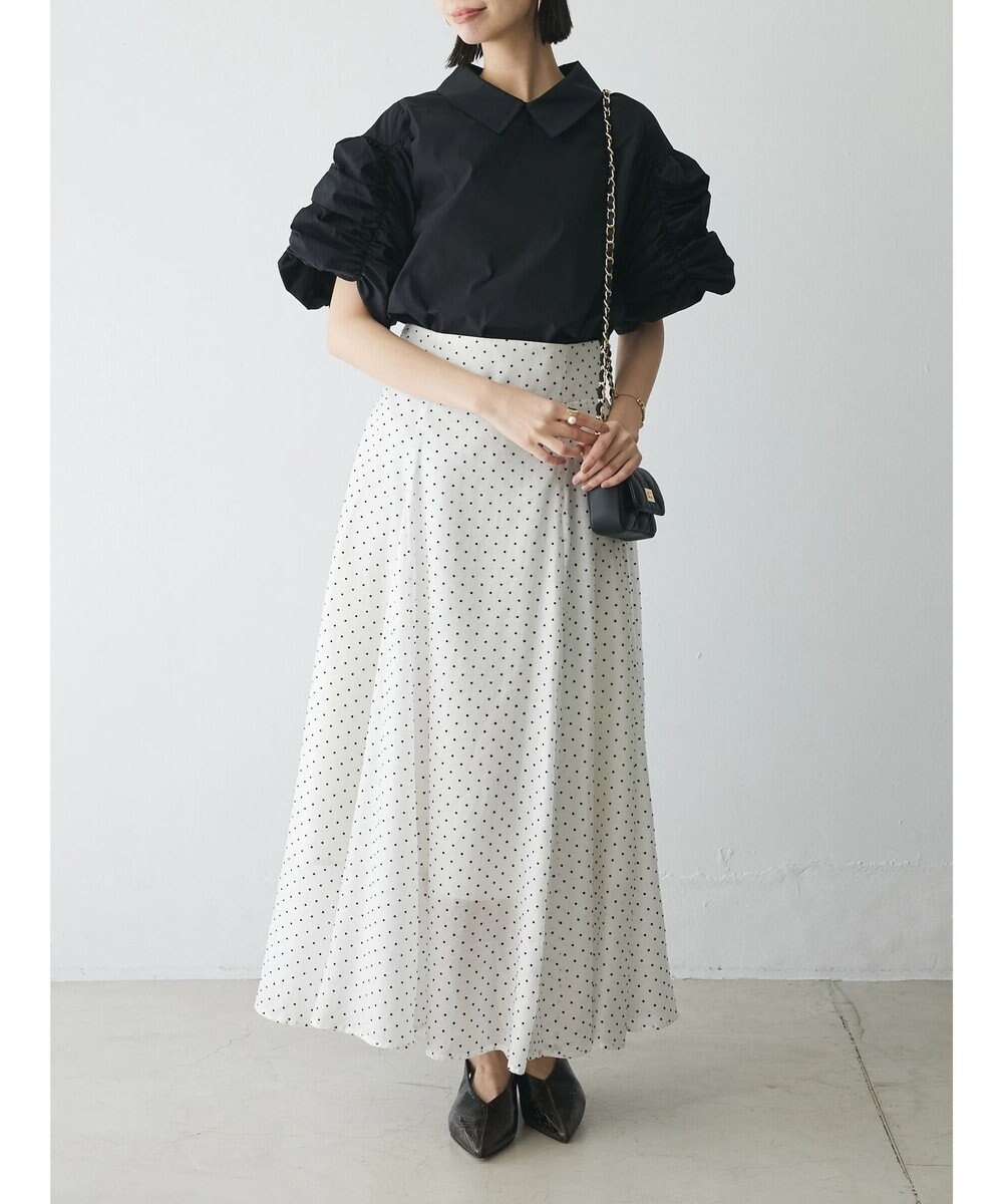 Green Parks AnriettMusee ドットフレアーロングスカート 