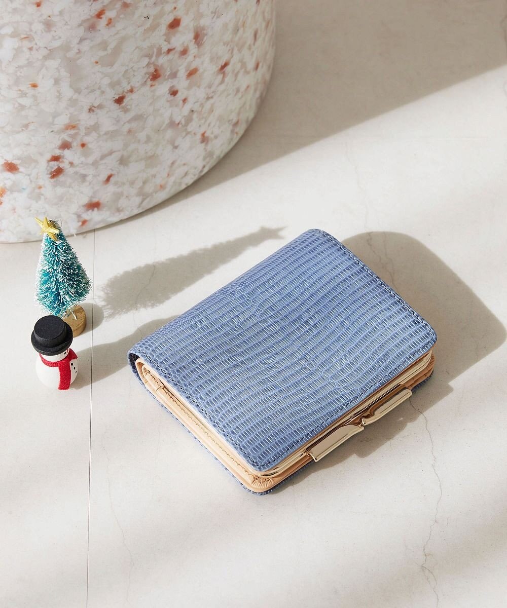 TOPKAPI 【TOPKAPI】イタリアンレザー リザード型押し がま口２つ折り財布 LUCIA ルチア 