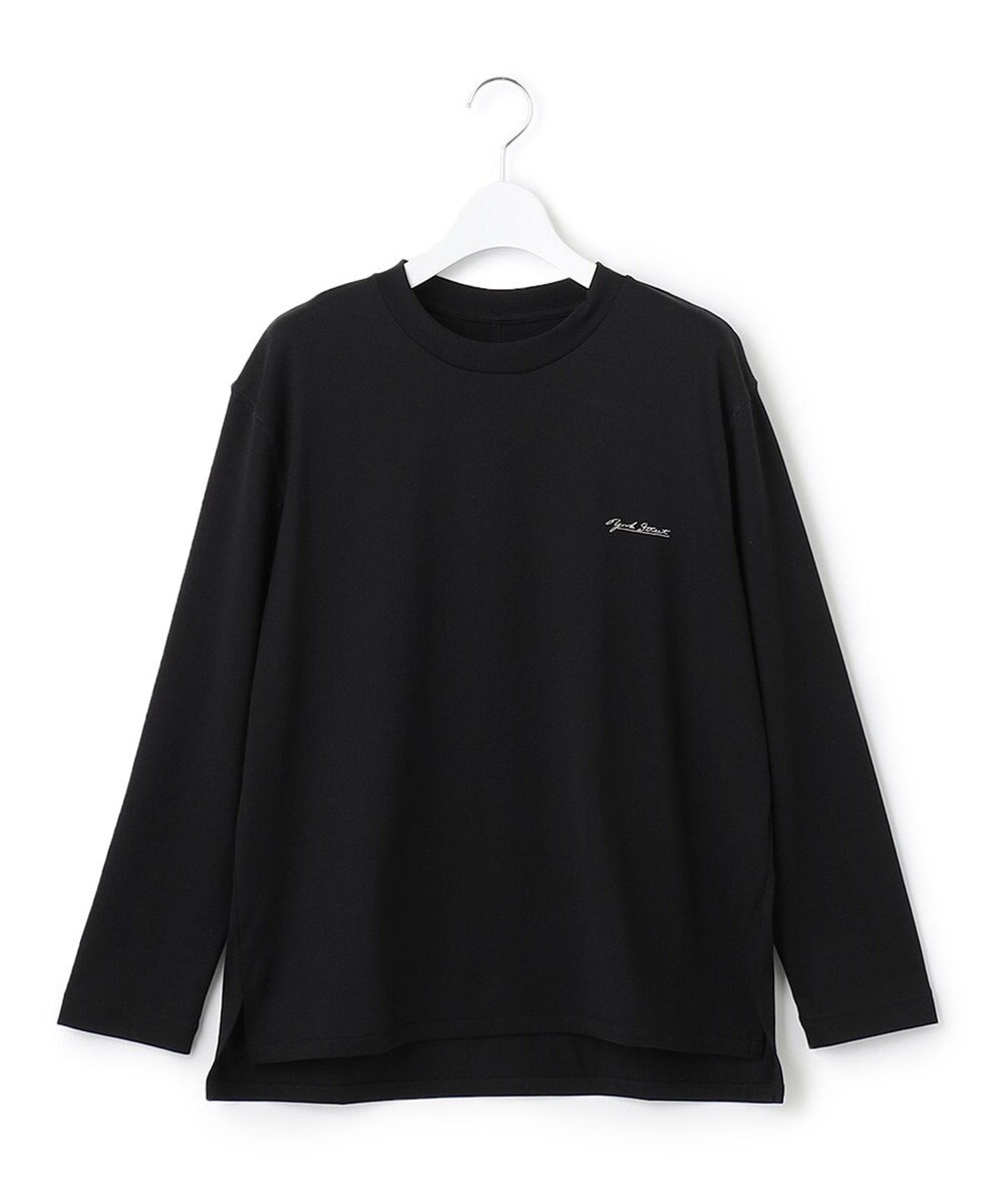 J.PRESS YORK STREET 【WOMEN】ロゴ刺繍ロングTシャツ ブラック系