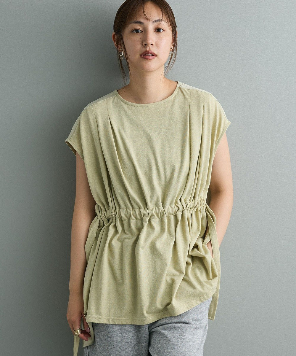 CRAFT STANDARD BOUTIQUE 布帛ウエストギャザー切替チュニック 