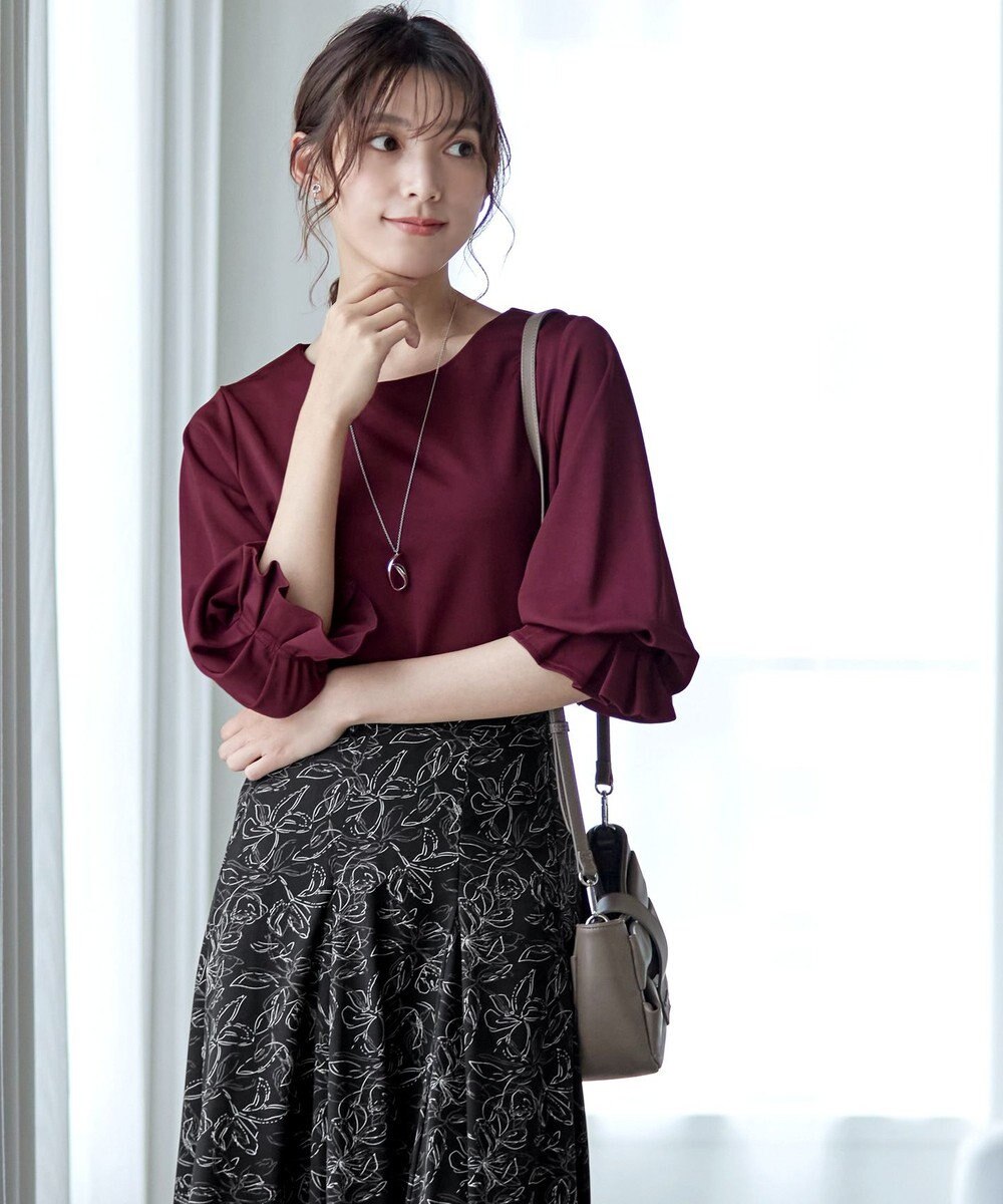 Tiaclasse 【洗える】タックスリーブカットソートップス 