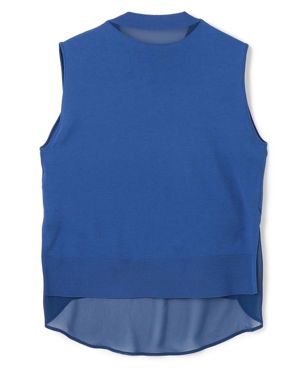 BEIGE， 【洗える】VALOIS / バックシフォンレーヤードニット 