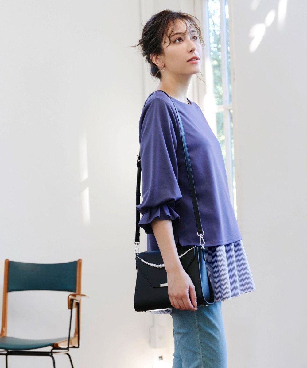 Tiaclasse 【洗える】タックスリーブカットソートップス 