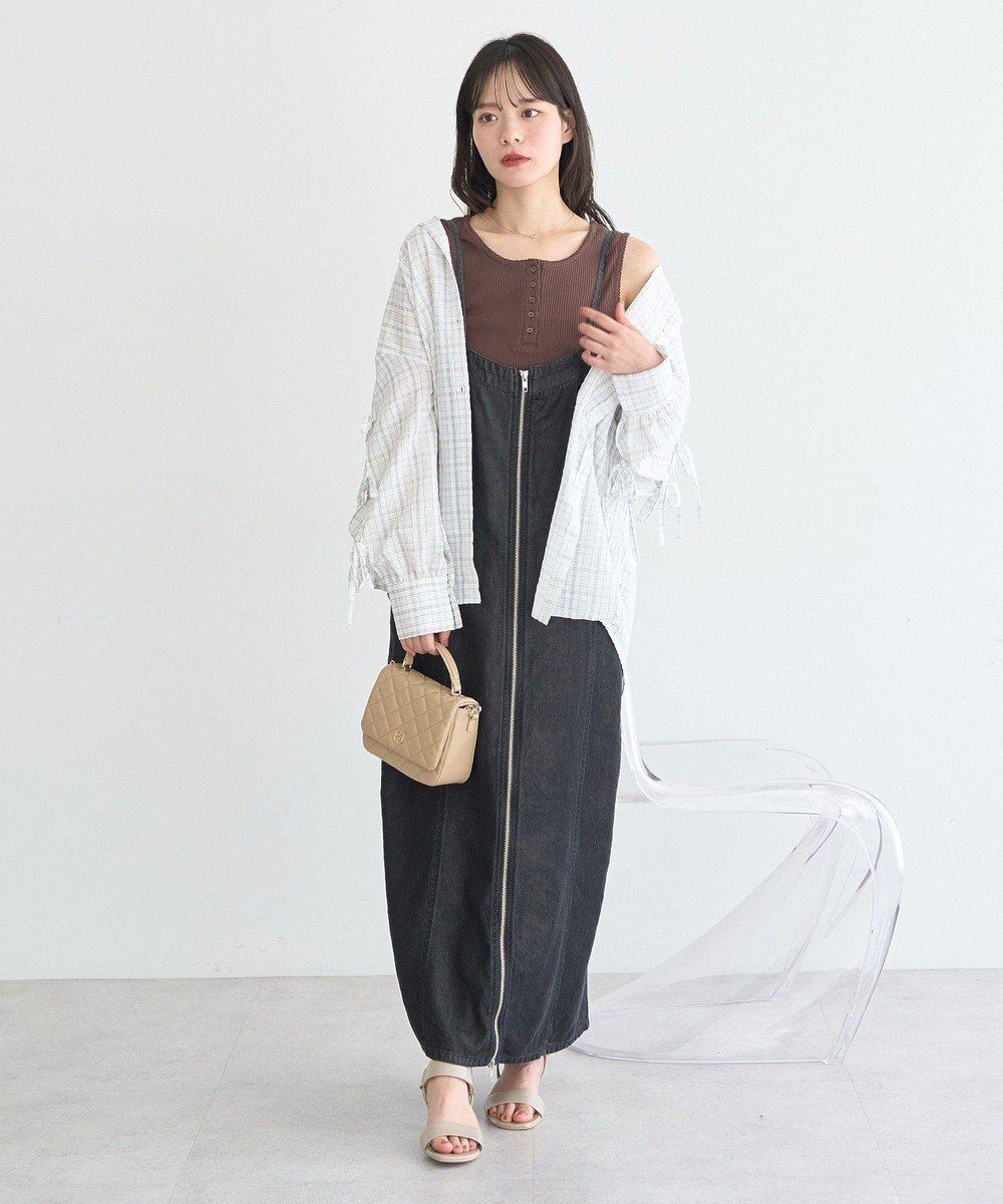 earth music&ecology 【綿100％】ピコミシンヘンリーネックタンクトップ 