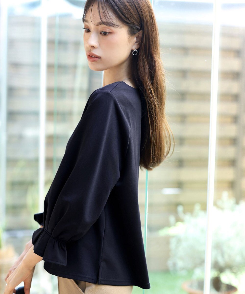 Tiaclasse 【洗える】タックスリーブカットソートップス 