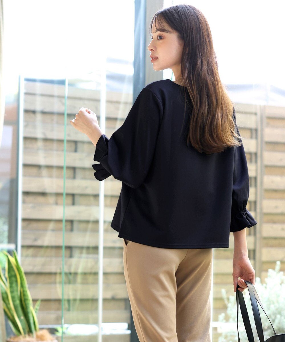 Tiaclasse 【洗える】タックスリーブカットソートップス 