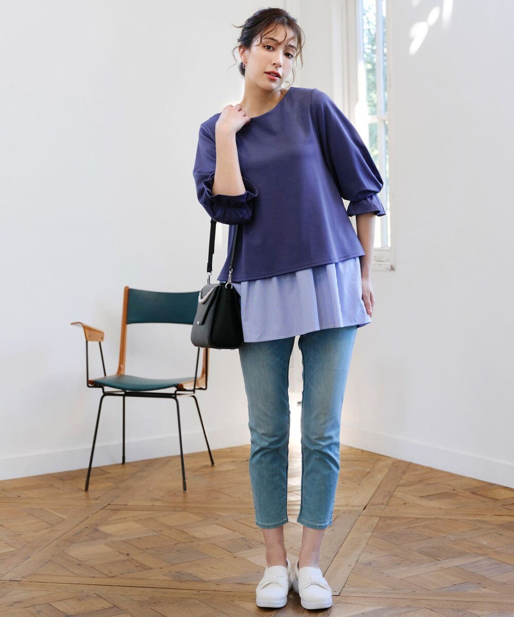 Tiaclasse 【洗える】タックスリーブカットソートップス 