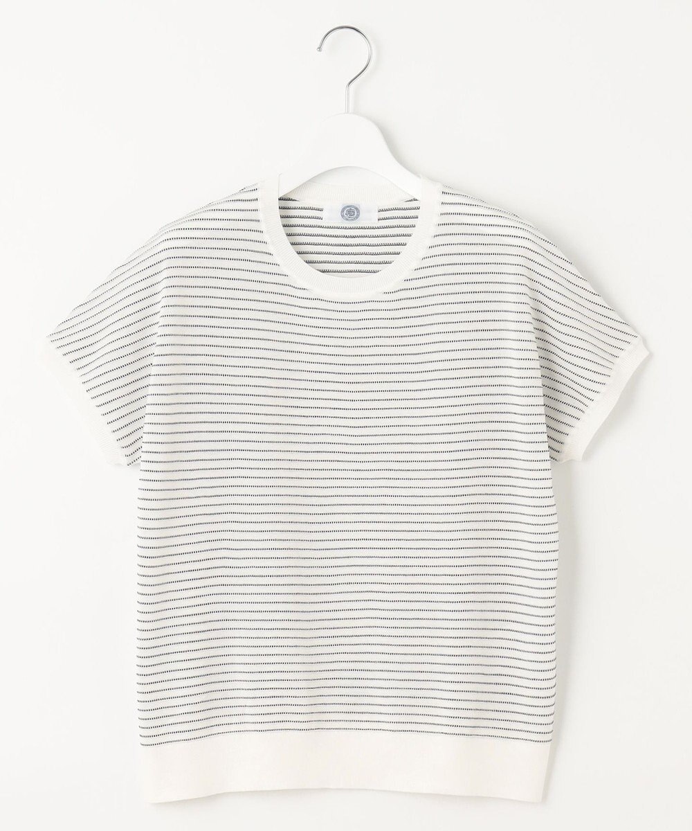 J.PRESS LADIES L 【洗える・抗菌防臭】コットンアセテート ボーダー ドルマン ニット 