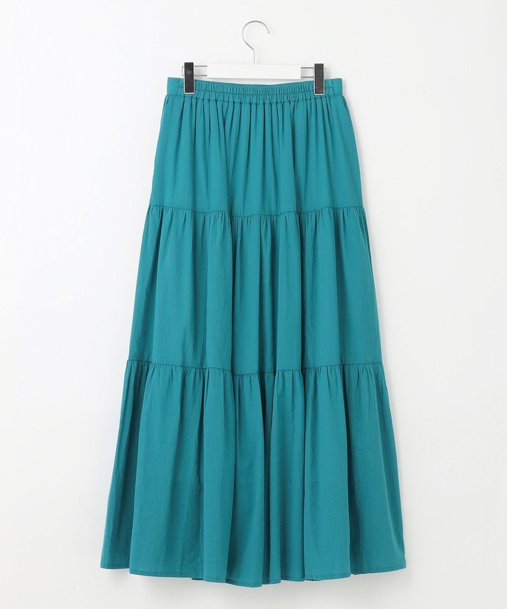 Feroux 【洗える】コットンボイルティアード スカート 