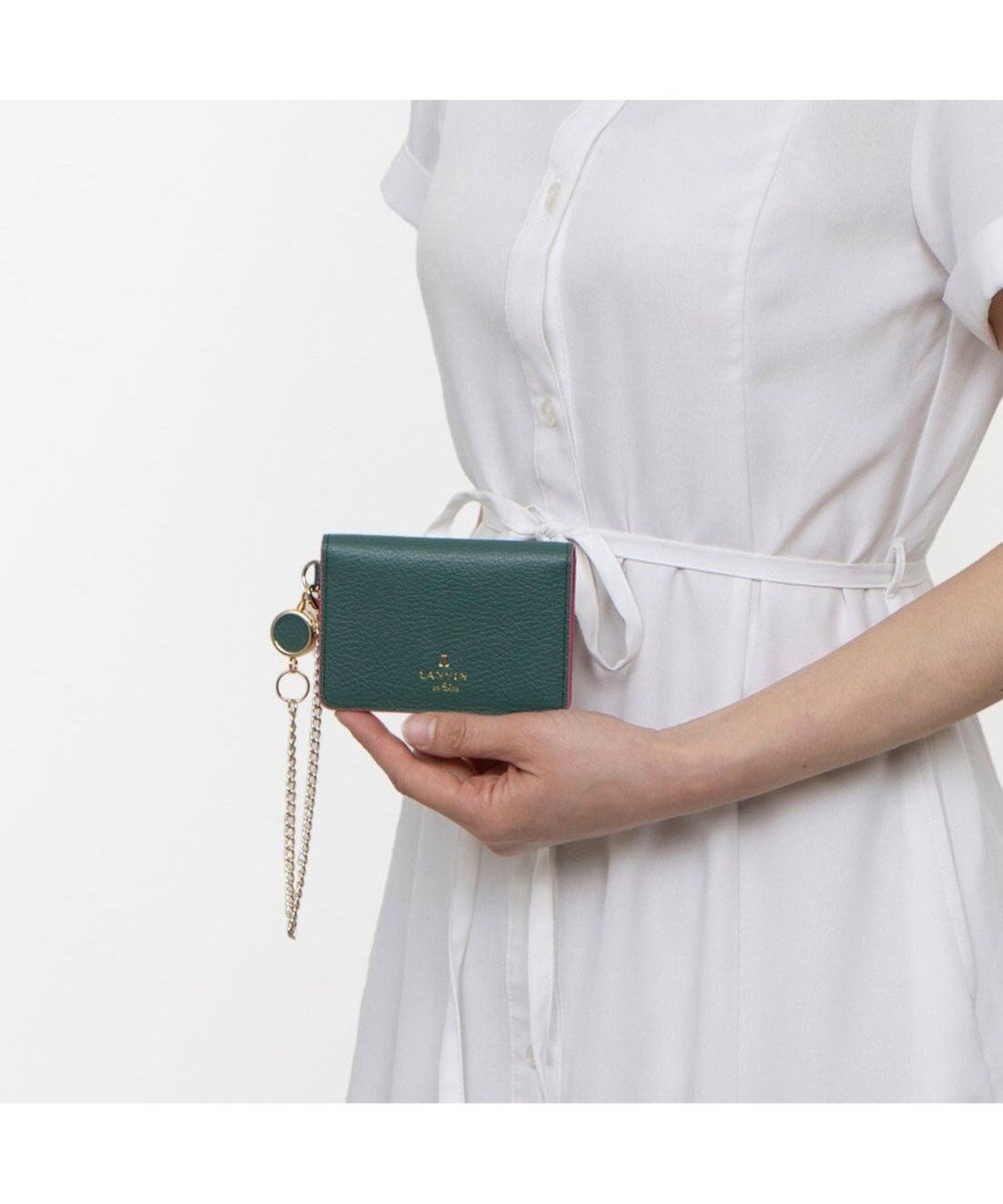 LANVIN en Bleu リム リール付き2面パスケース 