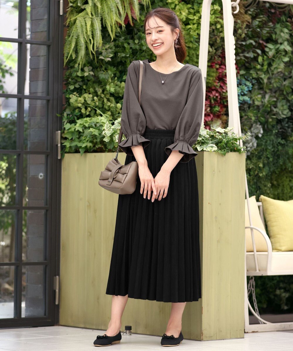 Tiaclasse 【洗える】タックスリーブカットソートップス 