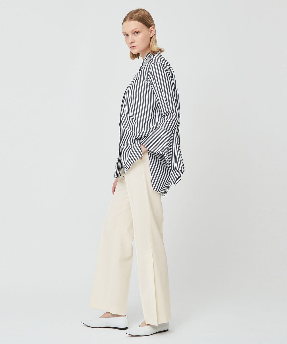 BEIGE， PERSIMMON / バンドカラーシャツ 